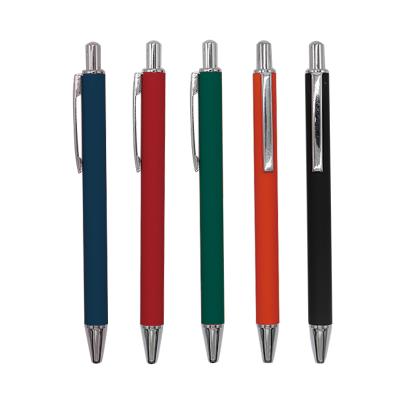 China Promotional Pen Ready to Board Wholesale Custom Logo Metal Rubber Finish Slim Pen for sale