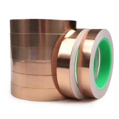 China Heat-Resistant Copper Tape Snail Slug Electric Barrier Signal Electrostatic EMI Shielding Copper Foil Adhesive tape for Stained Glass for sale