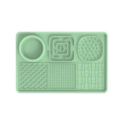 China Sustainable 2024 New Square Rectangle Silicone Dog Lick Mat All in One Non Slip Food Slow Feeder Pad Pet Dog Licking Mat with Suction Cups for sale