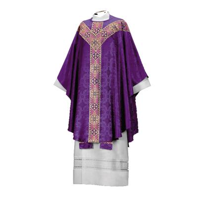 China Church wear fluted fiddleback chasuble gabardine fiddleback chasuble for sale