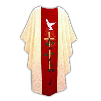 China Church wear simple fiddleback chasuble embroidered fiddleback chasuble for sale