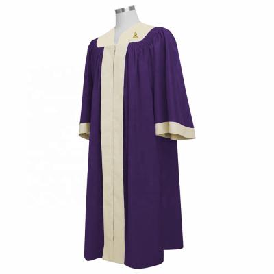 China New Arrival Modern Wholesale Church Choir Uniforms Modern Purple With Cream Choir Robe for sale