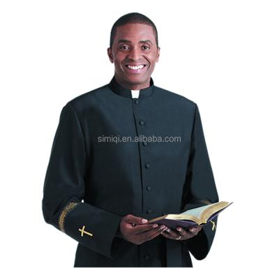 China Modern China Manufacturer Customized Size Black Clergy Robe Church Cassock for sale