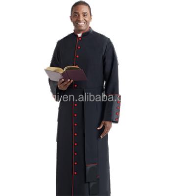 China Church wear basic black cassock /year cassock Jesuit robe rounder vestments for sale