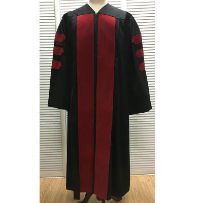 China Hot Sales Graduate Gown Academic Regalia PHD Doctoral Graduation Gown for sale