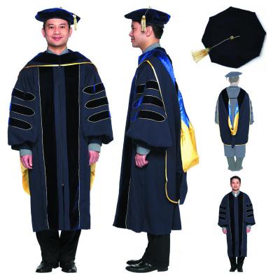 China Wholesale Size Adult School Uniform Graduation Doctoral Gown Graduate Gown for sale