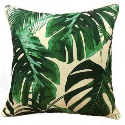 China Simple Decorative Palm Leaves Crate Tropical Outdoor Pillow Cushion Cover for sale