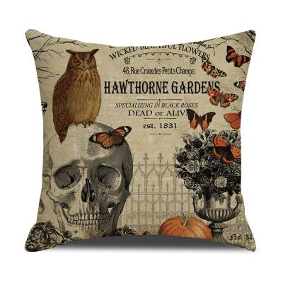 China Amazon Halloween Fashion Design Sofa Cushion Anti-Static Decorative Pillow, Mixed Canvas With Digital Printing for sale