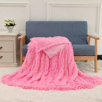 China 100% Polyester Plain Solid Color Anti-pilling Dyed Coral Flannel Fleece Custom Logo Blanket for sale