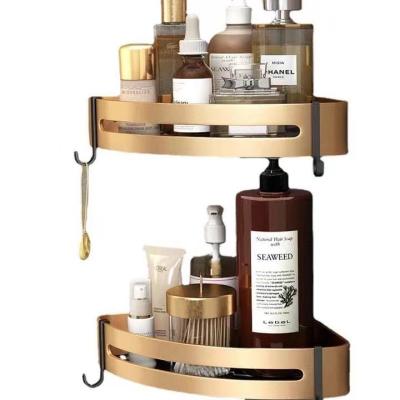 China Durable Convenient High Quality Toilet Accessories Bathroom Toilet Punch Free Storage Rack With Vanity Bathroom Shower Gel Shampoo Holder for sale