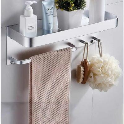 China Heater Wall Mount Toiletries Toothpaste Racks Wall Hanging Aluminum Bathroom Shelf Space Towel Storage Holder Cosmetic Toilet Rack for sale