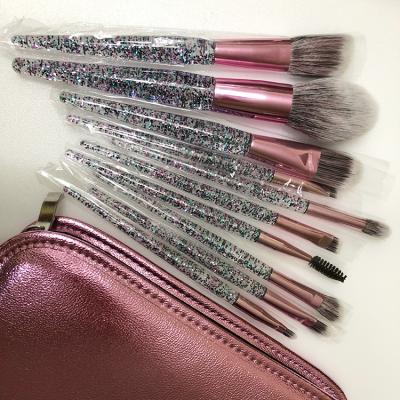 China 2018 10pcs Professional Glitter Makeup Skin-friendly Brush Set With Bag for sale