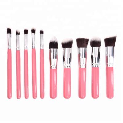 China 10 Pcs Skin-Friendly Foundation Blend Blush Eyeliner Face Powder Makeup Brush Set for sale