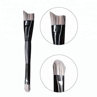 China Angular Blush Double Ends Eyeshadow Contour Angled Professional Top Makeup Brush Retail and Wholesale for sale