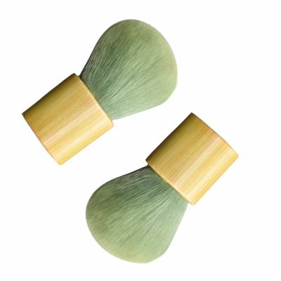 China Kabuki Brush Green Bamboo Handle Kabuki Make Up Brush Face Powder Beauty Brush Tools for sale