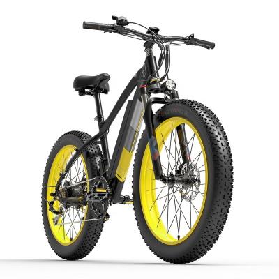 China LCD display 26 inch 48V 1000W mountain bikes ebikes electric bike 4.0 fat tire electric bike full suspension for adults for sale