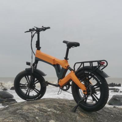 China 20*4.0 Inch Magnesium Alloy Lithium Battery Fat Tire Foldable Electric Bike Folding Bicycle 48V 250-750w Ebike for sale