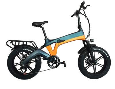 China Magnesium Alloy Ply 48v1000W 20inch Fat Tire Foldable Snow Beach Bicycle Electric Bike With 48V13AH Lithium Battery For Adult for sale