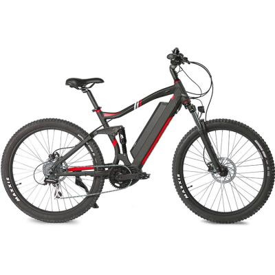 China 26 Inch 26 Inch Electric Bicycle Mid Adult Electric Bicycle 350w Mid Drive Multi-Mount Mtb 9 Speed ​​Full Suspension Bike Disc Brake for sale