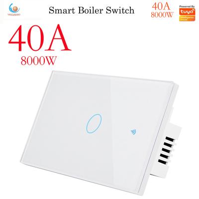 China pc& Factory direct sale Tuya switch ALEXA Google voice control graffiti 40A high power WiFi switch smart glass touch smart switch for sale