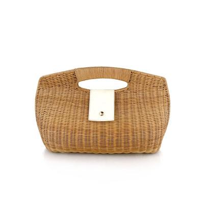 China Fashion Summer Bali Rattan Beach Purse Bag Women Handmade Straw Clutch Tote Weaving Handbags for sale