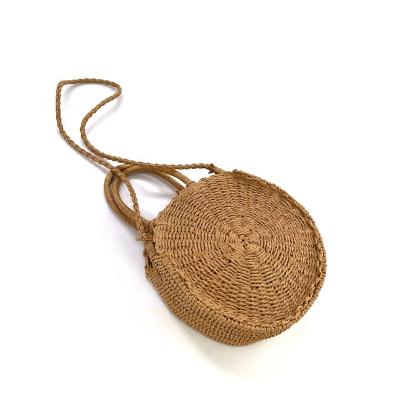 China 2021 Hot Selling Bohemian Rattan Bag Wholesale Straw Bag Handwoven Bali Rattan Beach Round Bag for sale