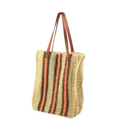 China Fashion Customized Color Women Summer Handmade Beach Clutch Handbags Straw Tote Crochet Purse Weaving Bag for sale