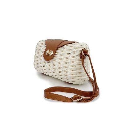 China Fashion Amazon Summer Women Paper Straw Woven Beach Shoulder Hot-selling Cross - Body Bag Hook Sling Bags for sale