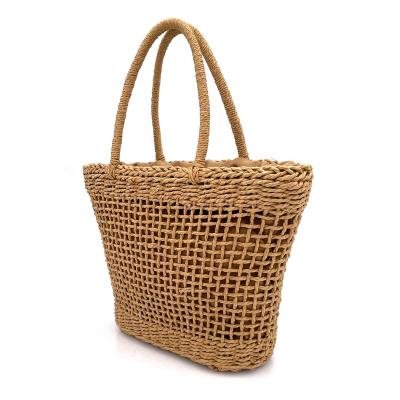 China Fashion Hollow Out Women Summer Paper Straw Beach Clutch Tote Bag Purse Weaving Handbags for sale