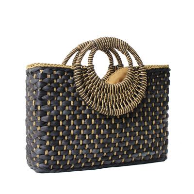 China European and American Women's Professional Beach Summer Designer Style Clutch Handbags Handmade Natural Straw Weave Tote Shopping Tote Bags for sale