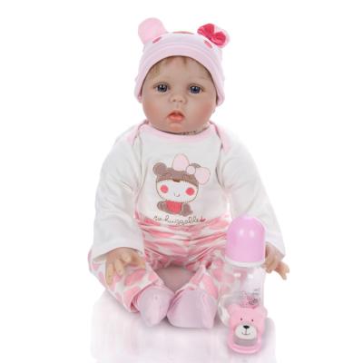 China Toy Hot Sell 22inch Realistic Cute Silicone Cartoon Silicone Reborn Baby Realistic Material Handmade - Doll For Kids Toys for sale