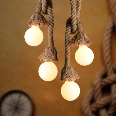 China Modern Hemp Rope Pendant Lights Industrial Vintage Hanging Lamp For Living Room Kitchen Decor Home Lighting Fixtures One Drop Shipping for sale