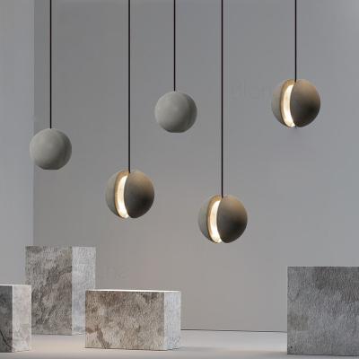 China Modern LED Pendant Lights Cement Moon Hanging Lights Trace Fixtures For Bedside Living Room Kitchen Decor Light Fixture One Drop Shipping for sale