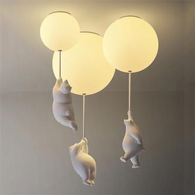 China Surface Mounted Drop Shipping Cute Ceiling Lamp With Nordic Cartoon Bear Room Lamp Living Room Dining Room Balloon Ceiling Light for sale