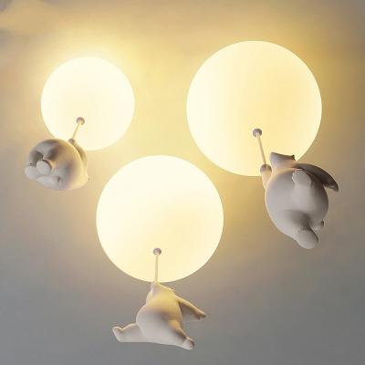 China Warm Cartoon Bear Ceiling Lights Outdoor Mounted Ceiling Lamps For Home Kids Rooms Bedroom Living Room Decor LED Lighting Fixture One Drop Shipping for sale