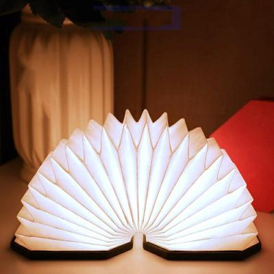 China Modern Drop Shipping Wooden Portable Rechargeable LED Night Light 5V USB Magnetic Foldable Desk Lamp Creative Book Lamp for sale