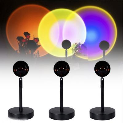 China Modern Rainbow Sunset Projector Lamp Atmosphere Night Light Projector For Home Cafe Office Decoration USB Table Lamp One Drop Shipping for sale