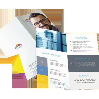 China Recycled Advertising Paper Fashion Printing Materials Professional Design Custom Flyer for sale