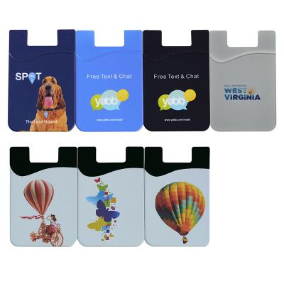 China Portable Custom Logo ID Credit Card Wallet Sleeve Pouch Silicone Case Phone Card Holder for sale