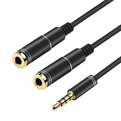 China Gold Plated 3.5mm Male To Female 2 Jack Headphone Splitter Audio Video Cable Adapter for sale