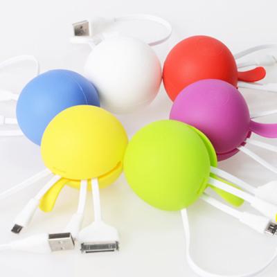 China Custom Camera Logo C Promotion Gifts Silicone Octopus Design 3 In 1 USB Data Cable for sale