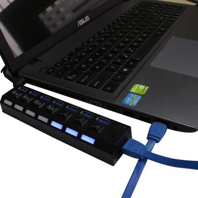 China On Switches Control High Speed ​​Data Transfer Splitter 7 USB 3.0 Port Hub Adapter 190*34*15mm for sale