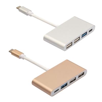 China USB-C Extension Adapter Super Speed ​​3 Port 4 In 1 Type C USB Hub For Macbook 15.0*10.0*2.0cm for sale