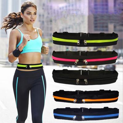 China Water Proof Fitness Fanny Pack Outdoor Dual Pouch Workout Sports Running Belt for sale