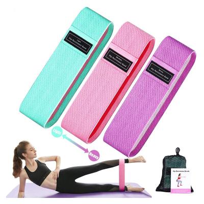 China Legs Butt Wide Fitness Workout Bands Wholesale Custom Logo Women Men Gym Exercise Resistance Fabric Elastic Bands For Fitness for sale