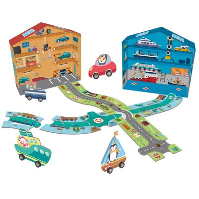 China Eco-friendly Hot Selling Intelligent Amazon DIY Paper Track Car Puzzle Creative Toys For Kids Game for sale