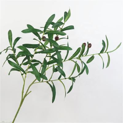 China Indor Decoration Fake Plants Green Leaves Fruits Branches Artificial Plants Olive Branches For Indoor Home Office Outside DIY Wreath Decor for sale