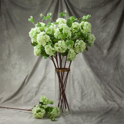 China Wholesale Indor Decoration Bulk The 4 Head White Silk Hydrangea Artificial Flowers For Wedding Party Home Decoration for sale