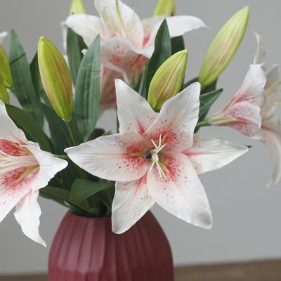 China Wholesale Real Touch Supplier Natural Touch 2 Head Lily Artificial Flowers For Home Decor for sale