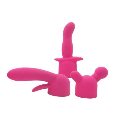 China Vibrating Body 40mm Massager Three Heads Attachment Massage Cap For Wand Massager for sale